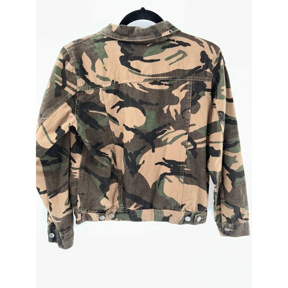 Women's Taxi Green Camo Cropped Lightweight Jacket Size M - Picture 5 of 5
